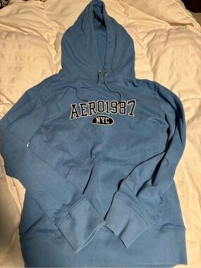 Aeropostale Blue AERO1987 NYC Pullover Hoodie